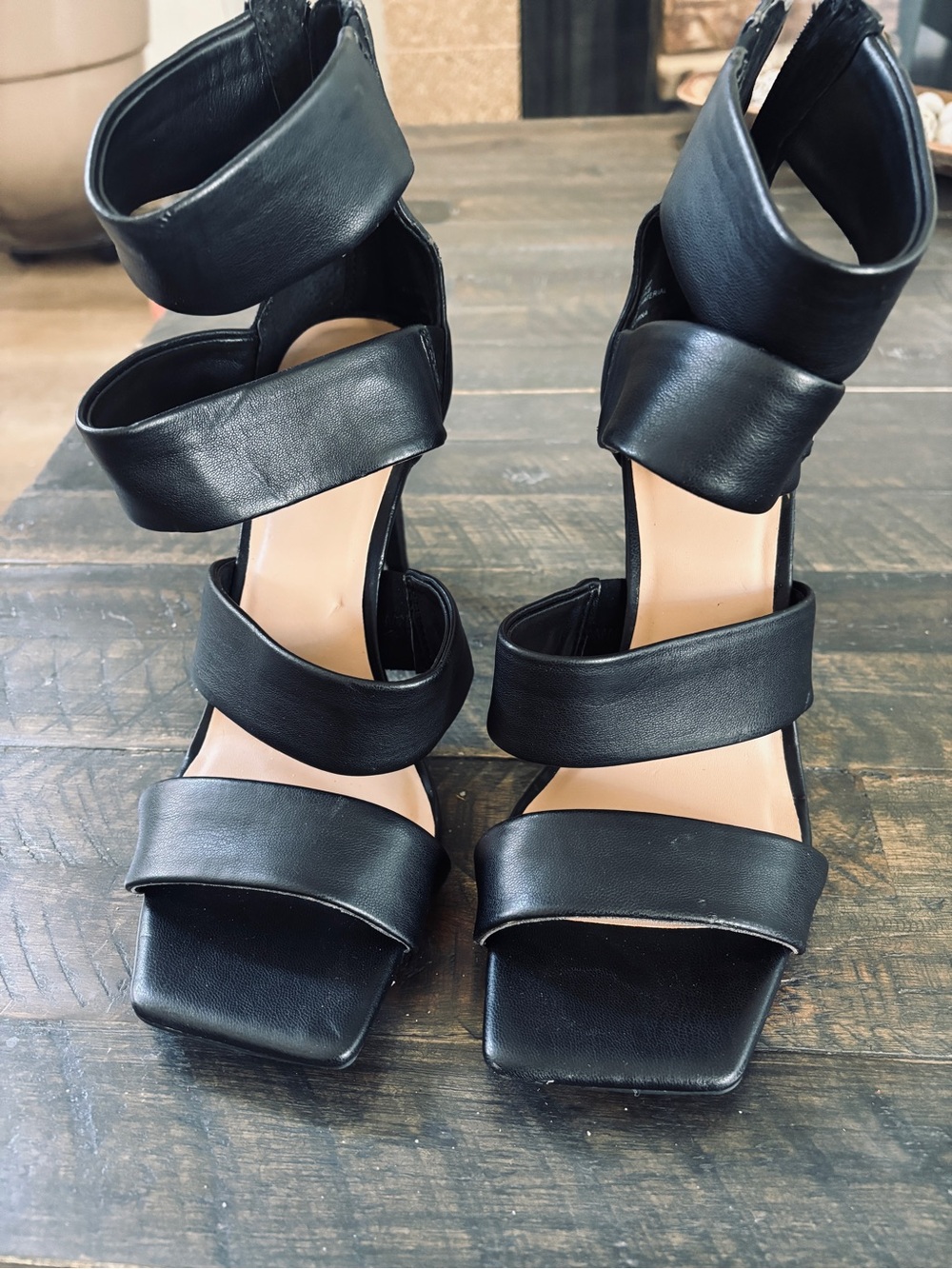 Black Strappy High-Heel Sandals - Women's Stylish Dress Shoes new